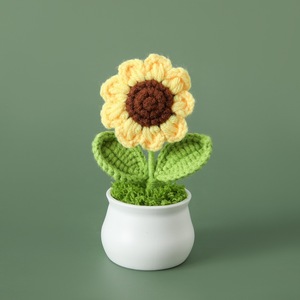Fait à la main Quatre Saisons Tournesol <span class=keywords><strong>Série</strong></span> Crochet Plantes En Pot Jour De L'enseignant Graduation <span class=keywords><strong>Saison</strong></span> Quatre Saisons Modèles Finis - Product Image 3