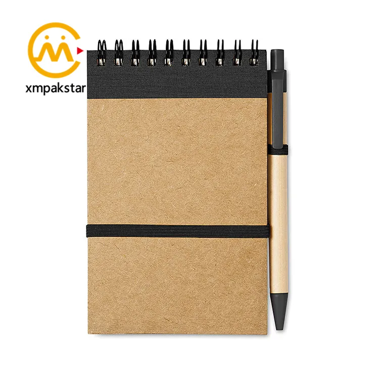 Usine pas cher personnalisé couverture papier cahier en spirale Kraft bloc-notes bloc-notes