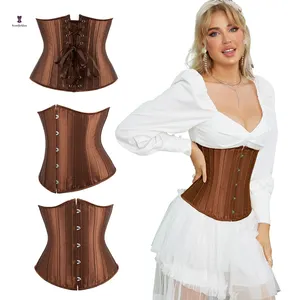 Femmes Corsets Satin fajas Underbust 26 Acier Désossé Perte de Poids Taille Minceur Corset Femmes