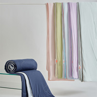 NSH20250515 Nouvelle Couverture d'été en Coton Tricoté Rafraîchissante Effet Mica – Motif Planétaire Imprimé Moderne et Minimaliste pour Climatisation