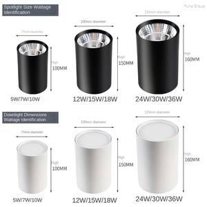 Foco COB Circular Perforado de 6W 8W 12W para Instalación en Techo, Material de Aluminio, Decoración de Interiores, Moderno para Hogar y Oficina, IP65 - Product Image 3