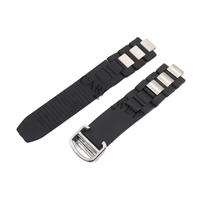 Bracelet de montre en silicone noir de luxe 20 mm avec fermoir argenté, respirant, compatible avec les modèles Cartier 21 W10198U2 W10125U2 W10197U2