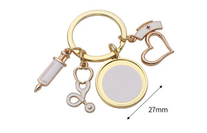 Llavero Sublimable para Enfermeras, Herramienta Médica, Anillo para Llaves con Foto, Jeringa, Llavero Sublimable DIY, Gorro de Enfermera, Llavero de Doctor - Product Image 5