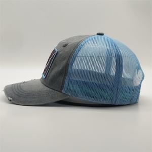 Casquettes de sport en denim à prix promotionnel, fermeture à scratch, patchs imprimés, casquettes de camionneur à 6 panneaux - Product Image 4