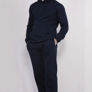 Survêtement décontracté pour homme, en mélange polyester/coton, à capuche, taille élastique, poches latérales, séchage rapide, respirant, directement de l'usine - Product Image 4