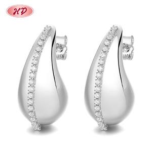 Ottone Guangzhou fabbricazione <span class=keywords><strong>Bottega</strong></span> orecchini 3A zirconi oro placcato oro 18K goccia di acqua per le donne gioielli di moda - Product Image 4