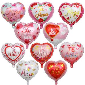 LOVE san valentino 18 pollici cuore spagnolo Foil palloncino compleanno palloncini elio ragazza ragazzo decorazioni per festa di nozze forniture giocattolo - Product Image 3