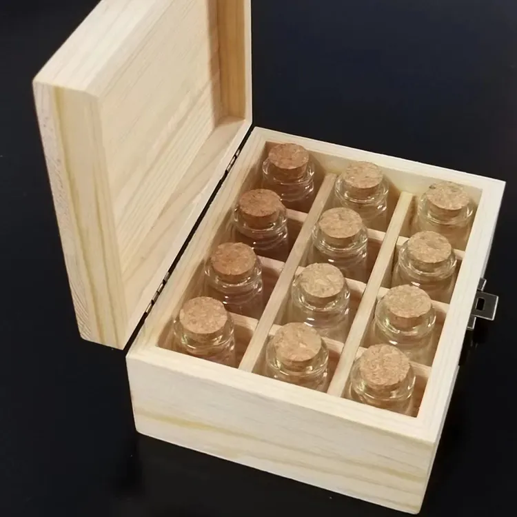 Kotak penyimpanan kayu pinus kustom dengan tutup berengsel dan kunci kotak kenari Solid kotak dekoratif kayu