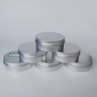 Pot rond en aluminium argenté de 4 oz avec couvercle à vis, 120 ml, boîte en aluminium pour crème à barbe