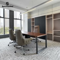 Bureau de direction minimaliste ergonomique moderne SpaceUnited avec tiroirs