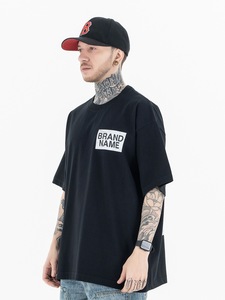 เสื้อยืดโอเวอร์ไซส์ผู้ชาย ผ้าฝ้าย 100% เนื้อหนา สตรีทแวร์  ไม่มีลาย  รับสกรีนโลโก้ แขนสั้น คอกลม - Product Image 2