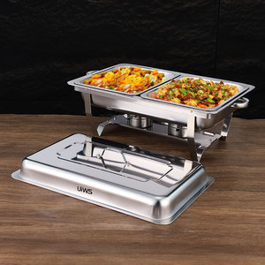 <span class=keywords><strong>Plat</strong></span> à chafing en acier inoxydable grande capacité 11L pour buffet, chauffe-plats pour hôtels, restaurants, fêtes, événements religieux - Product Image 1