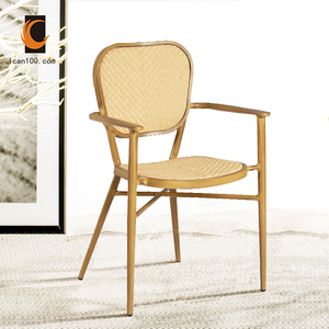 Antique Simple Foshan Modern Wicker Metal <span class=keywords><strong>Cafe</strong></span> &amp; Restr-uant Chair For Sale - Product Image 1