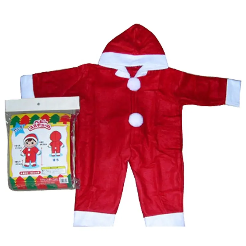 2023 Venta de Material de vellosidades Rojas fuego de Navidad traje de Papá Noel para niños