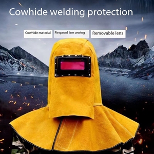 Capuchon de soudeur en cuir de vachette avec filtre <span class=keywords><strong>solaire</strong></span> à obscurcissement automatique, <span class=keywords><strong>protection</strong></span> de niveau A, marque Xingmaitong, pour casques de soudage - Product Image 3