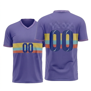 Maillot de football personnalisé pour homme, lavande, en tissu mesh respirant, col rond, manches courtes, anti-humidité, séchage rapide, coupe classique, été - Product Image 1