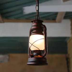 חדש מודרני עגול זכוכית שמן מנורת צל בציר צילינדר נפט תליית תליון אור מסעדה