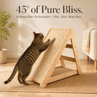 Griffoir pour chat en bois de pin avec sisal, inclinaison ergonomique à 45 degrés, barres d'escalade en corde, deux tailles, OEM