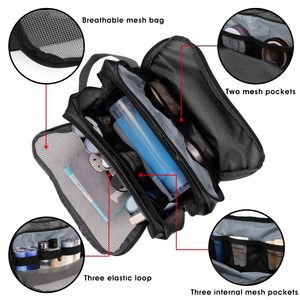 Lightweight Makeup Bag with <b>Shaving</b> Compartment Cosmetic Organizer Small Travel Bag - Product Image 2