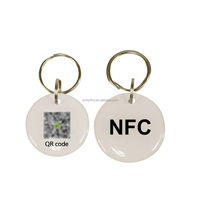 Carte NFC en acrylique époxy 13,56 MHz personnalisée avec code QR pour accès aux commentaires Google Play, contrôle d'accès, porte-clés professionnel et carte de membre