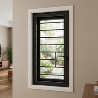 Fenêtres à battants modernes en aluminium anti-effraction avec grille de sécurité