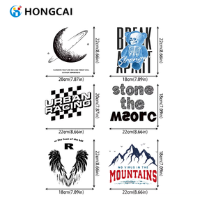 Hongcai stiker Film Transfer panas, pakaian bahan hewan peliharaan dapat dicuci pola huruf pribadi nomor Model DTF - Product Image 3