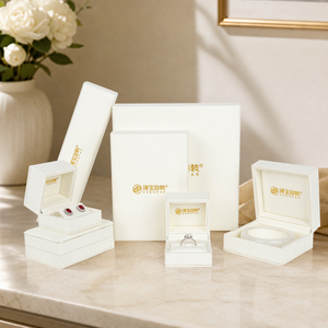 Zebopak White Custom Logo Jewelry <b>Box</b> Set with Ring <b>Box</b> <b>Earring</b> <b>Box</b> Necklace Bangle Case Packaging for Boutique Wholesale - Product Image 1