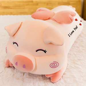 Großes Superweiches Baumwoll-Engel-Schweinchen-Kissen, Personalisierbares ODM-Geschenk für Geburtstag und Valentinstag, Gewaschene Technik zur Stresslinderung - Product Image 6