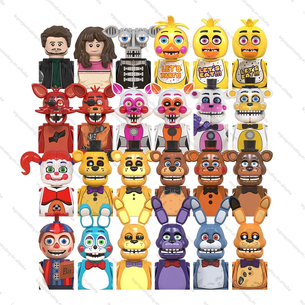 WM6074 WM6097 FNAF Five-Nights-Freddy Conjunto de mini figuras de ação Blocos de Horror Meia-noite Urso Blocos de Construção Tijolos Brinquedos para Crianças