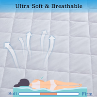 Surmatelas Rafraîchissant et Respirant Moelleux et Doux, Protège-Matelas Lavable Silencieux et Imperméable