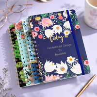 Carnet d'étudiant en stock avec motif imprimé et élastique, format A5, pour la salle de classe, fabriqué en usine
