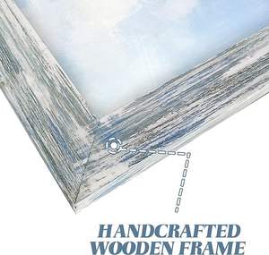 Art mural d'oiseau <span class=keywords><strong>de</strong></span> <span class=keywords><strong>mer</strong></span> côtier: image <span class=keywords><strong>de</strong></span> scène d'océan bleu encadrée héron sur la plage oeuvre <span class=keywords><strong>de</strong></span> <span class=keywords><strong>peinture</strong></span> en bois - Product Image 3