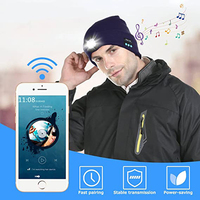 Faro invernale con risvolto caldo in maglia illuminata per 5.0 cappello musicale senza fili per fari ricaricabili sportivi