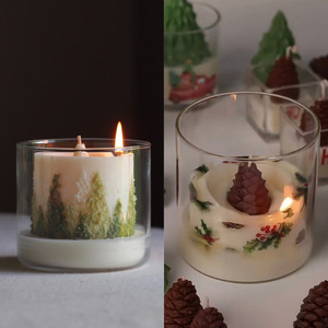 LANJO 2026 Yeni Tasarım Kenarları Eriyen Spiral Mum, İçinde Noel Figürü Bulunan 2'si 1 Arada Spiral Mum Topu Toptan Satış - Product Image 2