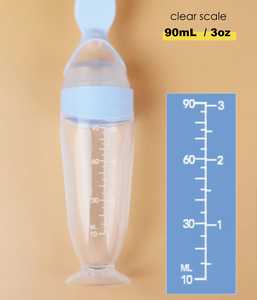 Biberón de 90 ml para Alimentación y Lactancia de Bebés, Alimentador de Alimentos para Bebés, Biberón de Silicona con Cuchara, Alimentador Portátil con Cuchara de Silicona - Product Image 5