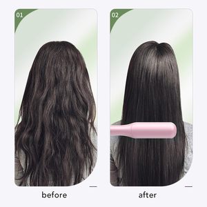 แปรงหวีผมตรงสีชมพูซากุระ สำหรับผมเรียบลื่น ไม่ชี้ฟู ร้อนเร็ว ป้องกันผมไหม้ พกพาสะดวก - Product Image 3