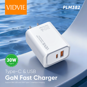 อะแดปเตอร์ชาร์จเร็ว <span class=keywords><strong>VIDVIE</strong></span> QC3.0 Gan ชาร์จเร็วแบบ USB C และ USB A  กำลังไฟ 30W  ปลั๊กแบบ US สำหรับ Samsung คุณภาพดี - Product Image 2