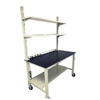 Banc de travail de laboratoire avec armoires en acier/bois, table de travail, mobilier de laboratoire, bancs de travail de laboratoire