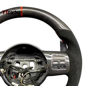 Volant en cuir sur mesure YTcarbon pour Grand Cherokee Charger Challenger <span class=keywords><strong>Durango</strong></span> Chrysler 300 SRT <span class=keywords><strong>SRT8</strong></span> Trackhawk, cuir italien, daim - Product Image 4