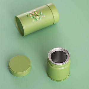 Boîte en fer blanc ronde petite taille RTS 50g 60g 100g pour matcha, <span class=keywords><strong>café</strong></span> en <span class=keywords><strong>grains</strong></span>, thé, avec couvercle à vis, pour le stockage de snacks, bonbons et biscuits - Product Image 3