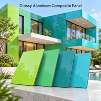 Panneau composite en aluminium brillant de 3 mm, aspect pierre beige, pour murs intérieurs décoratifs