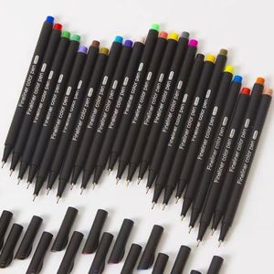 Ensemble de marqueurs artistiques double face non effaçables GX-01, multicolores, pointe fine 0,4 mm, pour étudiants, enfants, marqueurs de dessin en plastique - Product Image 1