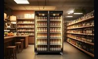 Réfrigérateur vitrine à double porte pour bar, congélateur commercial pour bière Sub Zero