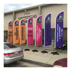 Direct Factory Sale Custom Logo Outdoor Beach Teardrop <b>Flags</b> Feather Banners for Business Advertising Promotional <b>Flags</b> - Product Image 1