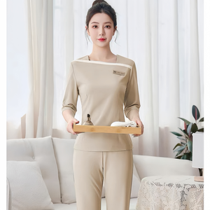 Ensemble de <span class=keywords><strong>tunique</strong></span> de <span class=keywords><strong>travail</strong></span> en soie à manches courtes pour femmes, avec logo personnalisé, pour massage thaïlandais, SPA, salon de beauté, hôtels et séances de beauté - Product Image 6