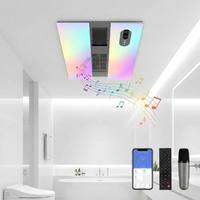 Ventilateur de plafond intelligent PTC avec chauffage et lumière 1800W, contrôlé par application, ventilateur de salle de bain avec lumière ambiante RGB et haut-parleur
