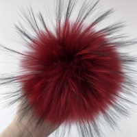 Echte Fell-Pompons 15cm DIY Waschbärfell Pompons Bälle Natürliche Fellbommeln für Hüte Taschen Schuhe Accessoires