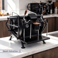 Machine à café expresso semi-électrique commerciale 9 bars avec pompe rotative 1L+4L pour hôtels, cafés et boutiques