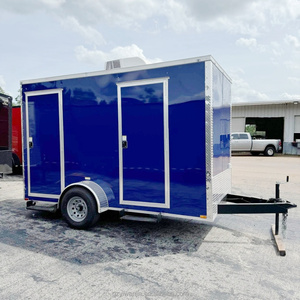 Camion Toilette Mobile Completamente Attrezzato, Rimorchio Bagno di Lusso Blu Monoasse con Aria Condizionata per Festival all'Aperto - Product Image 1