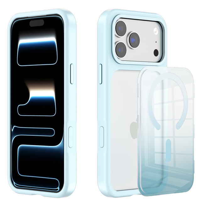 Removable Magnetic Phone Case for iPhone 18 Pro Max Gradient Detachable Back Cover for iPhone 17 16 LM007